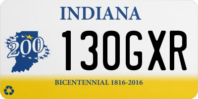 IN license plate 130GXR