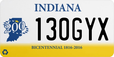 IN license plate 130GYX