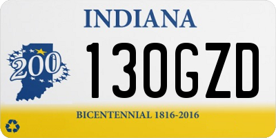 IN license plate 130GZD