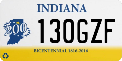 IN license plate 130GZF