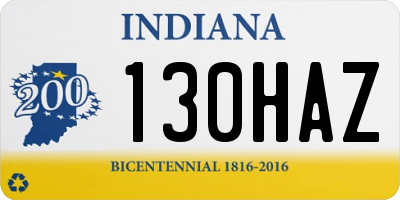IN license plate 130HAZ