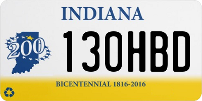 IN license plate 130HBD
