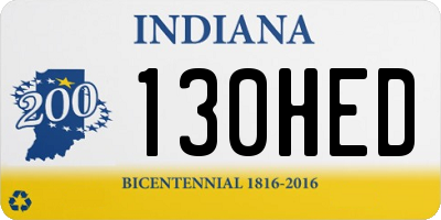 IN license plate 130HED