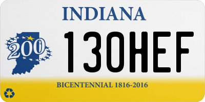 IN license plate 130HEF