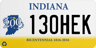 IN license plate 130HEK