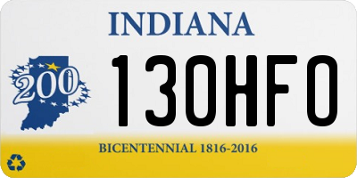 IN license plate 130HFO