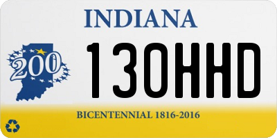 IN license plate 130HHD