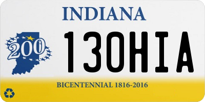 IN license plate 130HIA