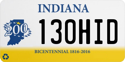 IN license plate 130HID