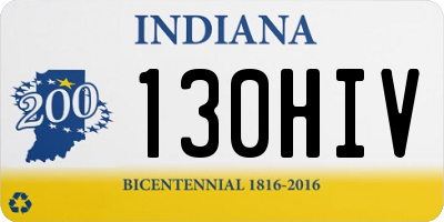 IN license plate 130HIV