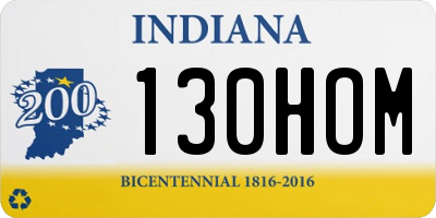 IN license plate 130HOM