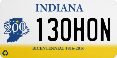IN license plate 130HON