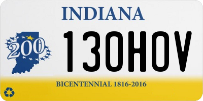 IN license plate 130HOV