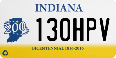 IN license plate 130HPV