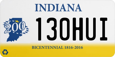 IN license plate 130HUI