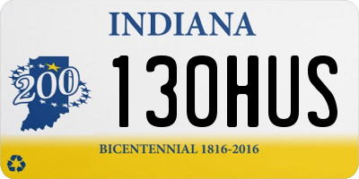 IN license plate 130HUS