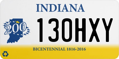 IN license plate 130HXY