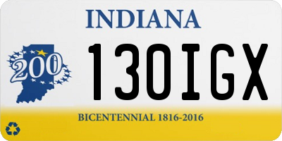 IN license plate 130IGX