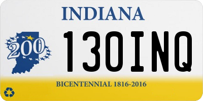 IN license plate 130INQ
