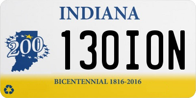 IN license plate 130ION