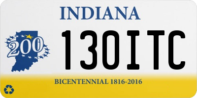 IN license plate 130ITC