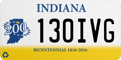 IN license plate 130IVG