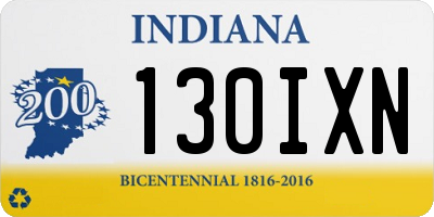 IN license plate 130IXN