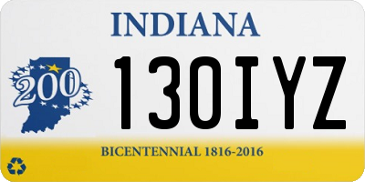 IN license plate 130IYZ