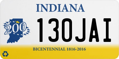 IN license plate 130JAI