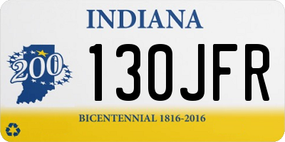 IN license plate 130JFR