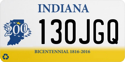 IN license plate 130JGQ