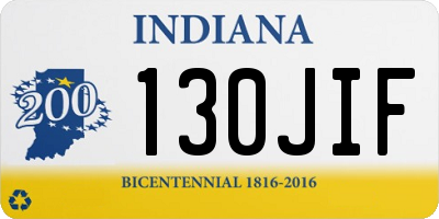 IN license plate 130JIF