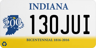 IN license plate 130JUI