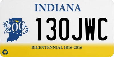 IN license plate 130JWC