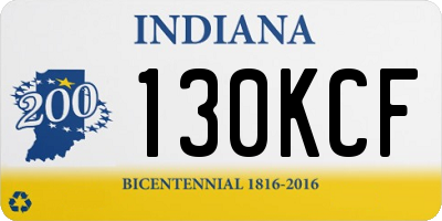 IN license plate 130KCF