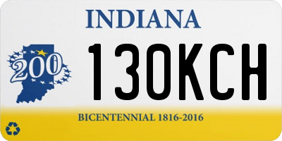 IN license plate 130KCH