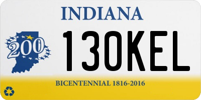 IN license plate 130KEL
