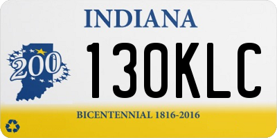 IN license plate 130KLC