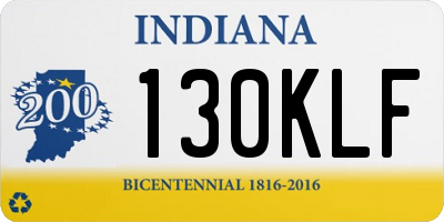 IN license plate 130KLF