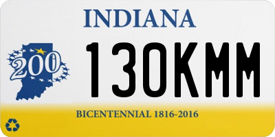 IN license plate 130KMM
