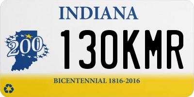 IN license plate 130KMR