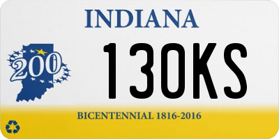 IN license plate 130KS