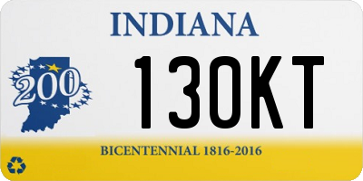 IN license plate 130KT