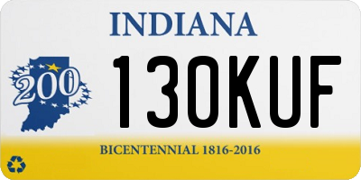 IN license plate 130KUF