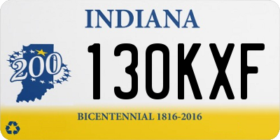 IN license plate 130KXF
