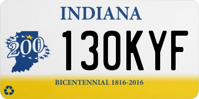 IN license plate 130KYF