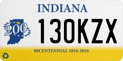 IN license plate 130KZX