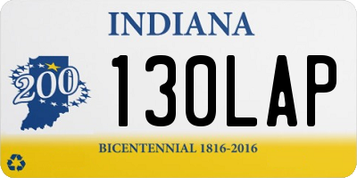 IN license plate 130LAP