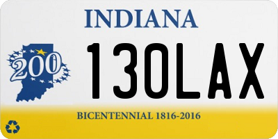 IN license plate 130LAX