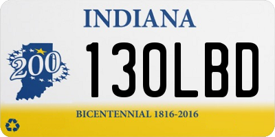 IN license plate 130LBD
